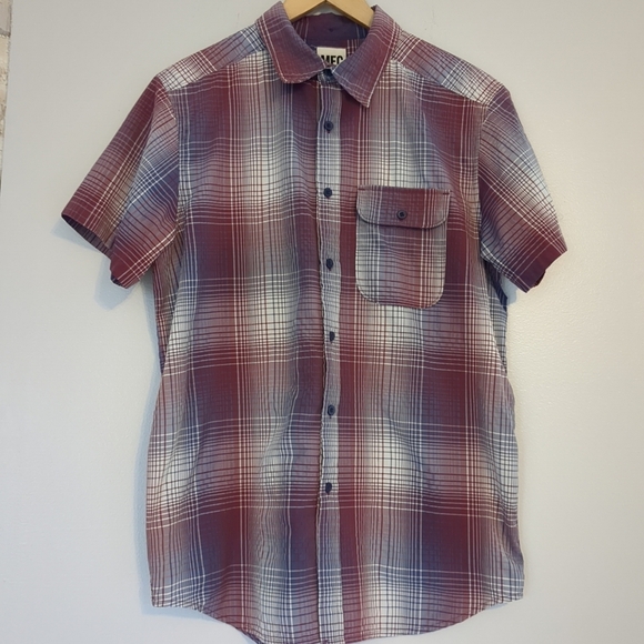 Mountain Equipment Shirt Mens Medium Button Up Plaid Outdoor Gorpcore Hiking - Picture 1 of 8